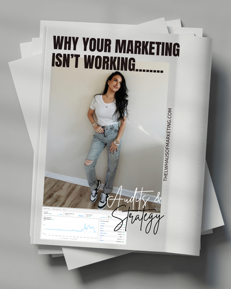 Digital marketing audit and strategy guide by The LW Haus of Marketing showing how to fix low traffic, poor SEO, and increase online sales
