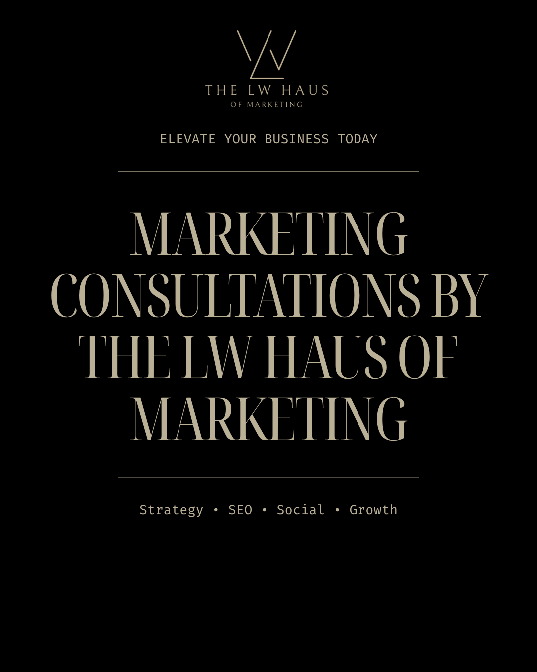 Elevate your business with Marketing Consultations by The LW Haus of Marketing. Expert-led sessions focused on brand strategy, SEO, social media, and growth — designed to build clarity, structure, and measurable results for your brand.