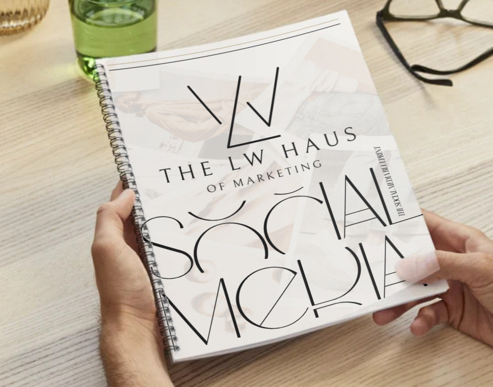 Inside pages of The Social Media Blueprint Printable Edition — strategic marketing planner for social media growth, storytelling, and brand building.