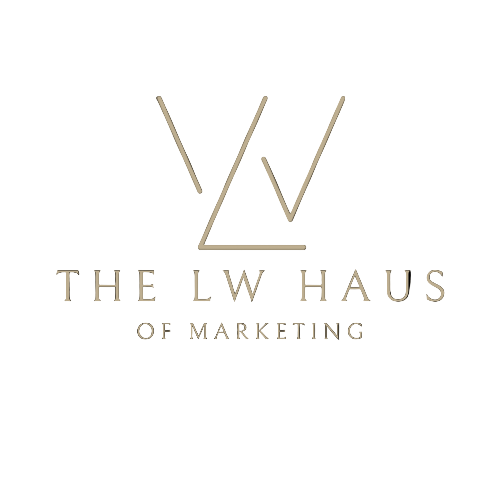 Logo of The LW Haus of Marketing with a stylized 'W' on a black background
